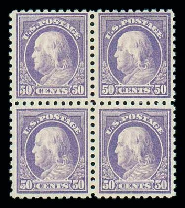 Prices of US Stamp Scott Catalogue # 440 - 1915 50c Franklin Perf 10. Matthew Bennett International, Dec 2007, Sale 325, Lot 2082