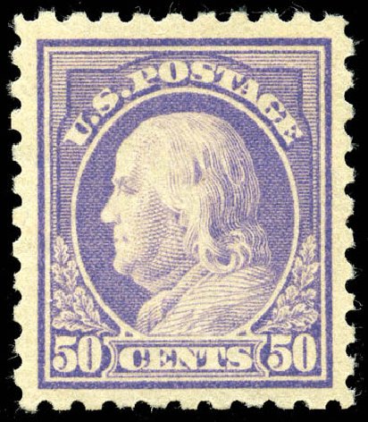 Cost of US Stamp Scott 440: 1915 50c Franklin Perf 10. Matthew Bennett International, Jun 2008, Sale 328, Lot 962
