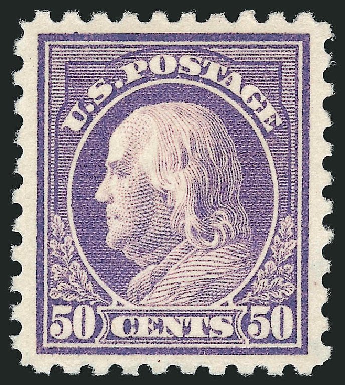 Value of US Stamp Scott 440 - 1915 50c Franklin Perf 10. Robert Siegel Auction Galleries, Oct 2008, Sale 963, Lot 983
