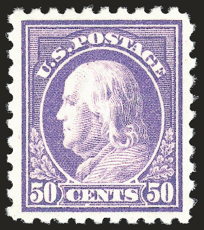 US Stamps Value Scott Cat. # 440: 1915 50c Franklin Perf 10. Robert Siegel Auction Galleries, Jun 2009, Sale 975, Lot 1863