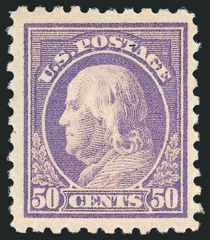 US Stamps Value Scott Catalogue # 440: 1915 50c Franklin Perf 10. Robert Siegel Auction Galleries, Oct 2010, Sale 997, Lot 5993