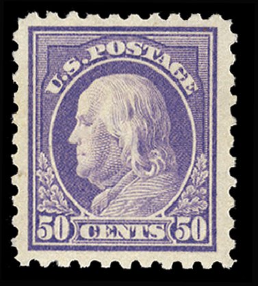 Prices of US Stamp Scott Catalog #440 - 50c 1915 Franklin Perf 10. Cherrystone Auctions, Feb 2011, Sale 201102, Lot 96