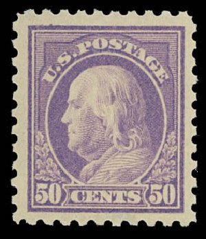 US Stamps Price Scott Catalogue 440 - 1915 50c Franklin Perf 10. Daniel Kelleher Auctions, Oct 2012, Sale 632, Lot 1356