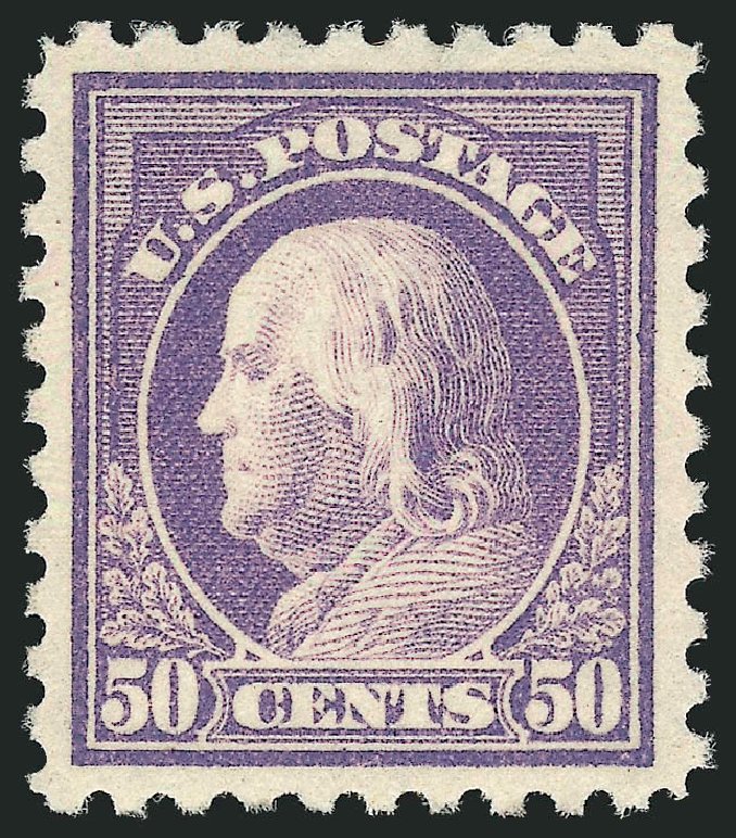 Cost of US Stamp Scott Catalog 440 - 50c 1915 Franklin Perf 10. Robert Siegel Auction Galleries, Feb 2015, Sale 1092, Lot 1316