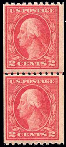 US Stamp Prices Scott Catalogue # 442: 1914 2c Washington Coil Perf 10 Horizontally. Harmer-Schau Auction Galleries, Oct 2008, Sale 79, Lot 198