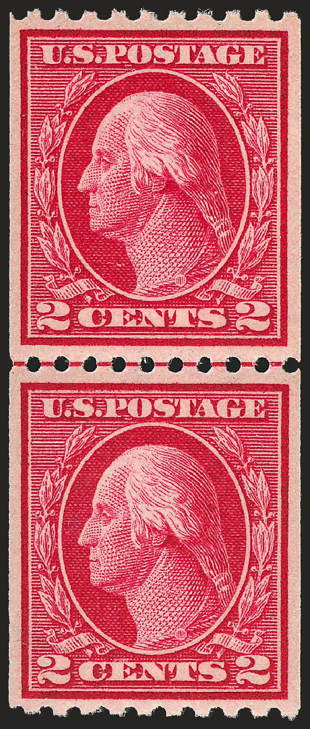 Value of US Stamps Scott Cat. # 442: 2c 1914 Washington Coil Perf 10 Horizontally. Robert Siegel Auction Galleries, Sep 2009, Sale 968B, Lot 561