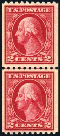 Price of US Stamp Scott Catalog # 442 - 1914 2c Washington Coil Perf 10 Horizontally. Harmer-Schau Auction Galleries, Mar 2011, Sale 89, Lot 332