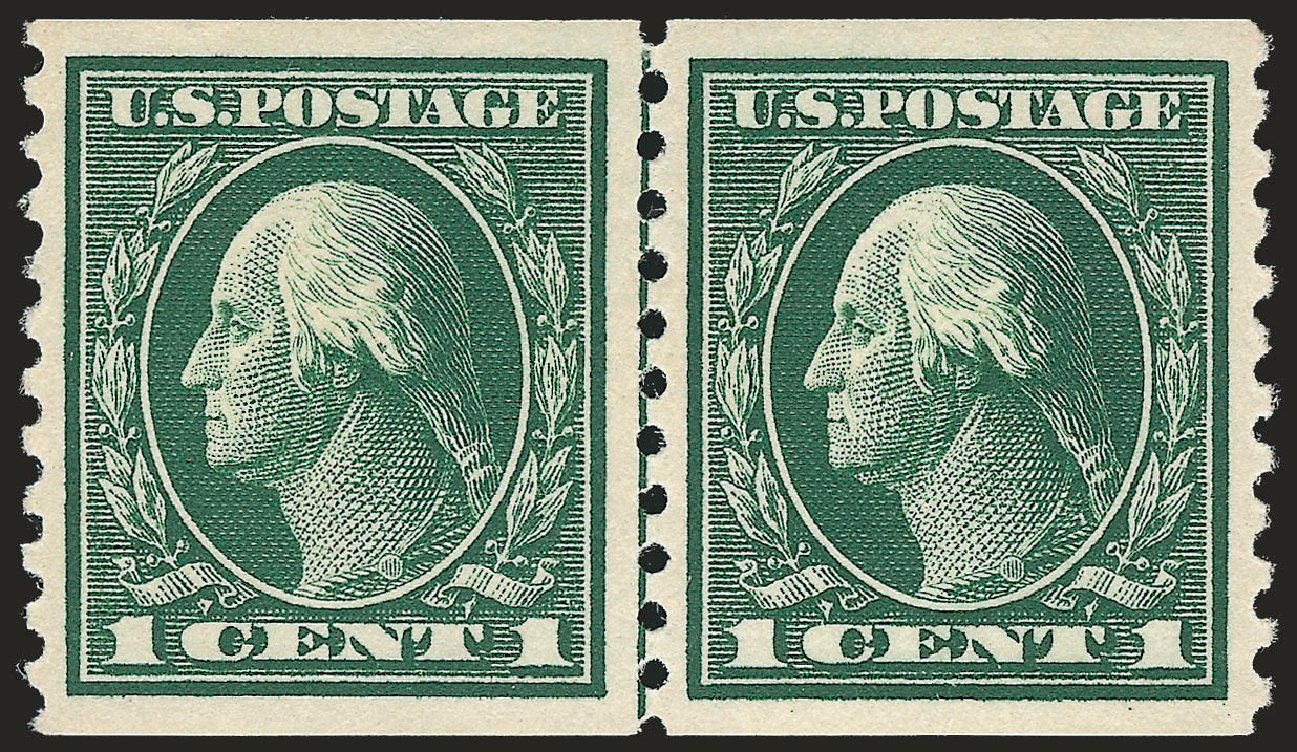 Costs of US Stamp Scott Cat. #443 - 1914 1c Washington Coil Perf 10 Vertically. Robert Siegel Auction Galleries, Jun 2009, Sale 975, Lot 1867