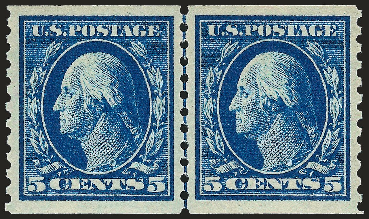 Prices of US Stamp Scott # 443 - 1c 1914 Washington Coil Perf 10 Vertically. Robert Siegel Auction Galleries, Sep 2009, Sale 968B, Lot 575