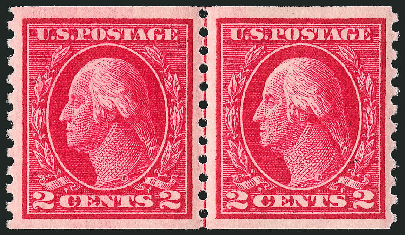 US Stamps Price Scott Catalog 444: 1914 2c Washington Coil Perf 10 Vertically. Robert Siegel Auction Galleries, Mar 2011, Sale 1007, Lot 2729