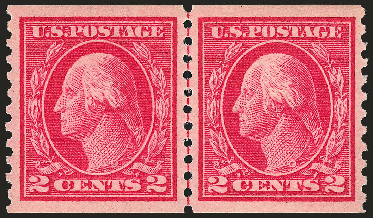 US Stamp Prices Scott Catalog #444 - 1914 2c Washington Coil Perf 10 Vertically. Robert Siegel Auction Galleries, Apr 2010, Sale 984, Lot 890