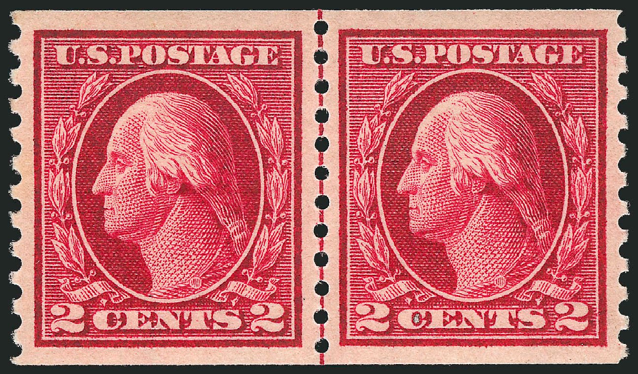 US Stamps Values Scott Catalog # 444: 2c 1914 Washington Coil Perf 10 Vertically. Robert Siegel Auction Galleries, Nov 2012, Sale 1034, Lot 414