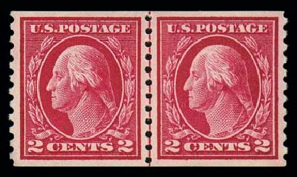 US Stamps Prices Scott Catalog # 444 - 1914 2c Washington Coil Perf 10 Vertically. Matthew Bennett International, Oct 2007, Sale 322, Lot 2222
