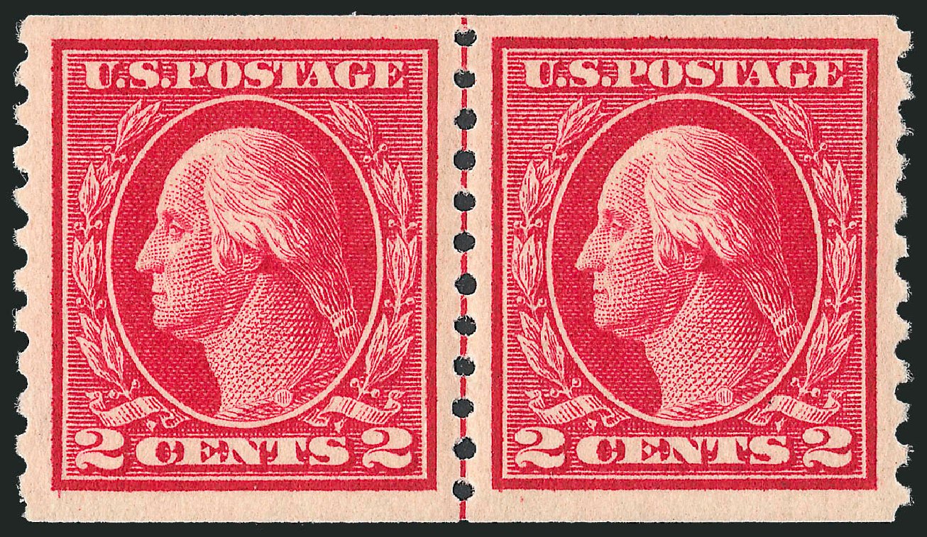Prices of US Stamp Scott Catalog #444: 1914 2c Washington Coil Perf 10 Vertically. Robert Siegel Auction Galleries, Oct 2011, Sale 1014, Lot 1922