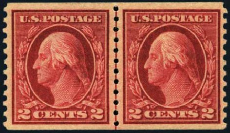 Costs of US Stamp Scott Cat. # 444: 2c 1914 Washington Coil Perf 10 Vertically. Harmer-Schau Auction Galleries, Aug 2012, Sale 94, Lot 1556