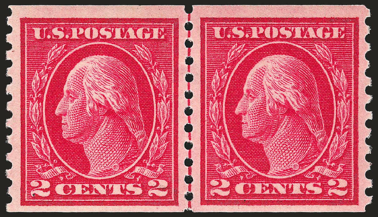 Values of US Stamp Scott Cat. 444: 2c 1914 Washington Coil Perf 10 Vertically. Robert Siegel Auction Galleries, Sep 2009, Sale 968B, Lot 566
