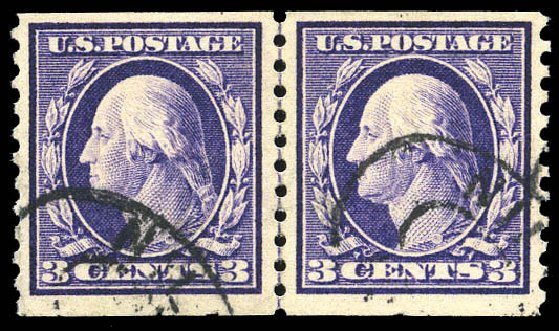 Costs of US Stamps Scott Catalogue 445 - 1914 3c Washington Coil Perf 10 Vertically. Matthew Bennett International, Mar 2011, Sale 336, Lot 1307