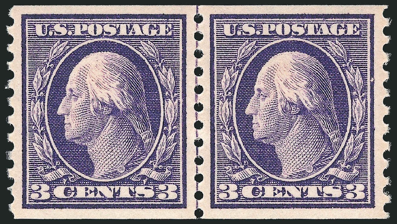 Price of US Stamps Scott Cat. # 445 - 3c 1914 Washington Coil Perf 10 Vertically. Robert Siegel Auction Galleries, Nov 2013, Sale 1061, Lot 3917