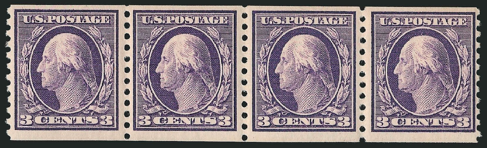 Costs of US Stamps Scott Catalog #445 - 1914 3c Washington Coil Perf 10 Vertically. Robert Siegel Auction Galleries, Mar 2012, Sale 1019, Lot 818