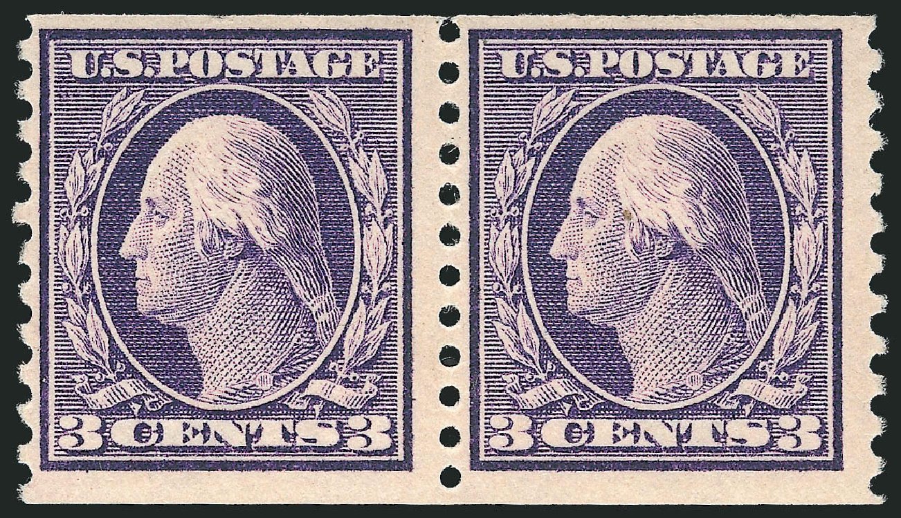 US Stamps Price Scott Catalogue 445 - 3c 1914 Washington Coil Perf 10 Vertically. Robert Siegel Auction Galleries, Nov 2013, Sale 1061, Lot 3919