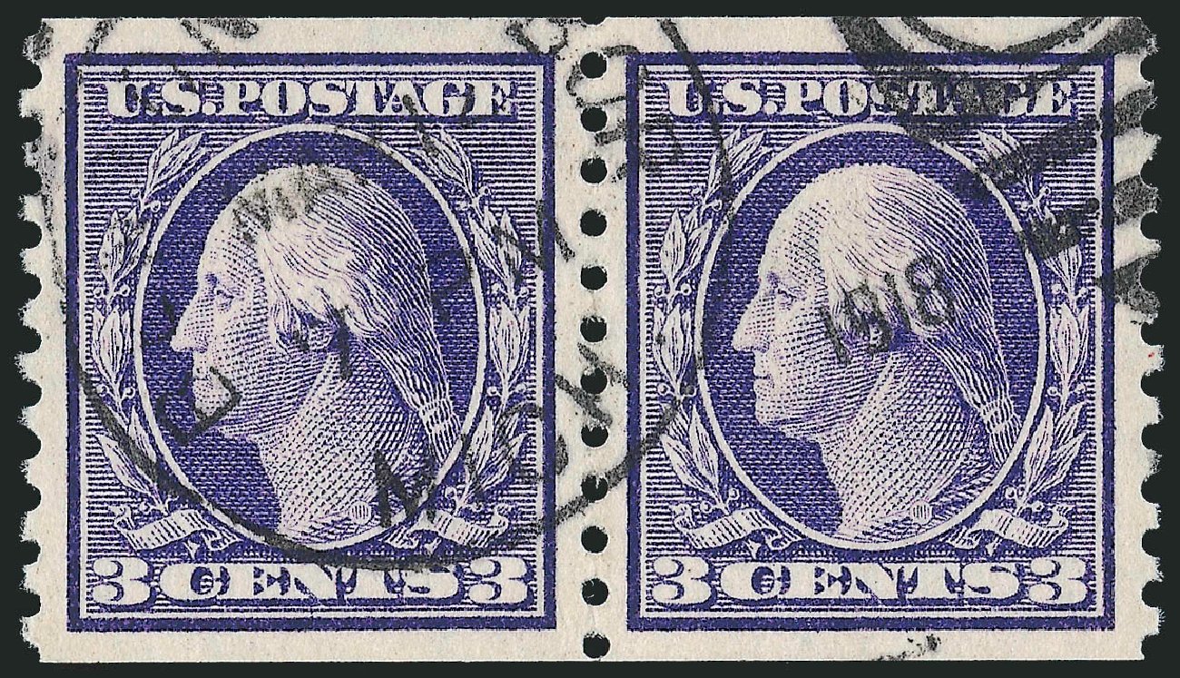 Costs of US Stamp Scott Catalogue #445 - 1914 3c Washington Coil Perf 10 Vertically. Robert Siegel Auction Galleries, Mar 2011, Sale 1007, Lot 2730