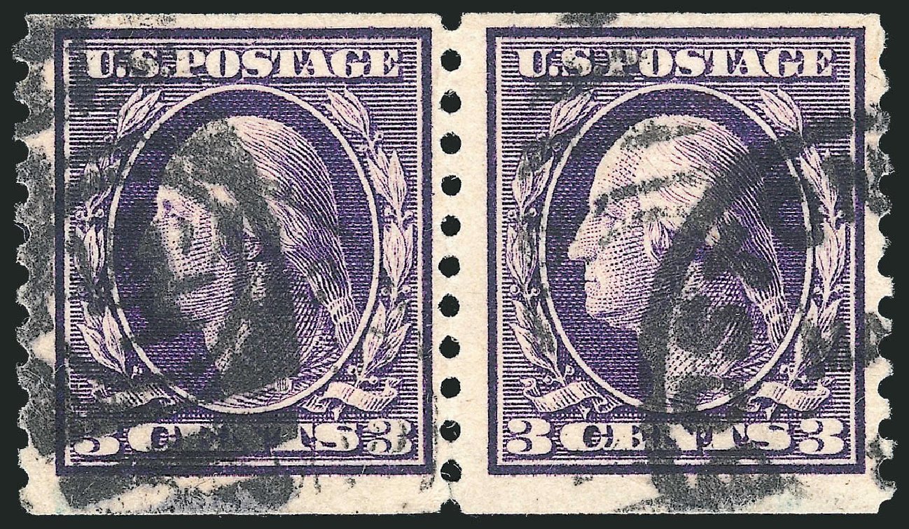 Value of US Stamp Scott Catalog 445 - 1914 3c Washington Coil Perf 10 Vertically. Robert Siegel Auction Galleries, Mar 2013, Sale 1040, Lot 1820