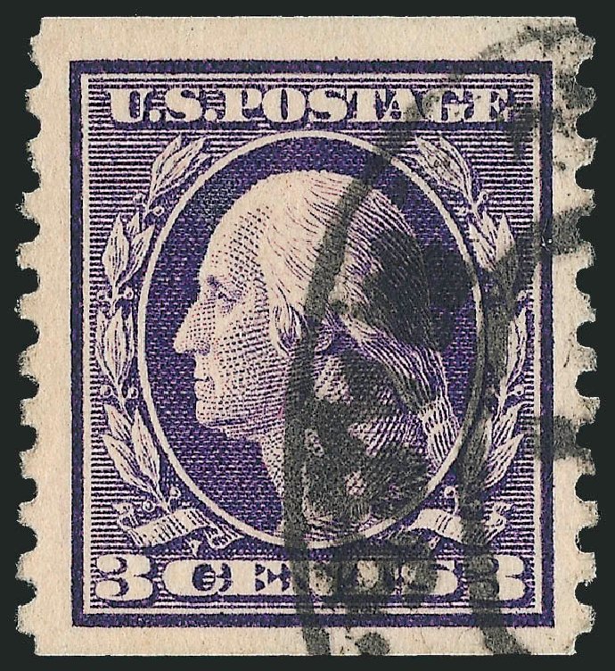 Cost of US Stamp Scott Catalog #445 - 1914 3c Washington Coil Perf 10 Vertically. Robert Siegel Auction Galleries, Dec 2008, Sale 967, Lot 4780