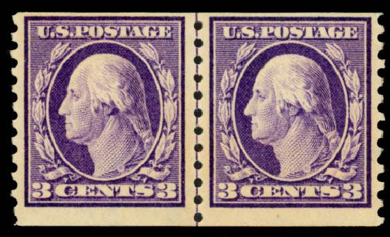 Prices of US Stamp Scott Catalogue # 445: 3c 1914 Washington Coil Perf 10 Vertically. Daniel Kelleher Auctions, Mar 2013, Sale 635, Lot 544