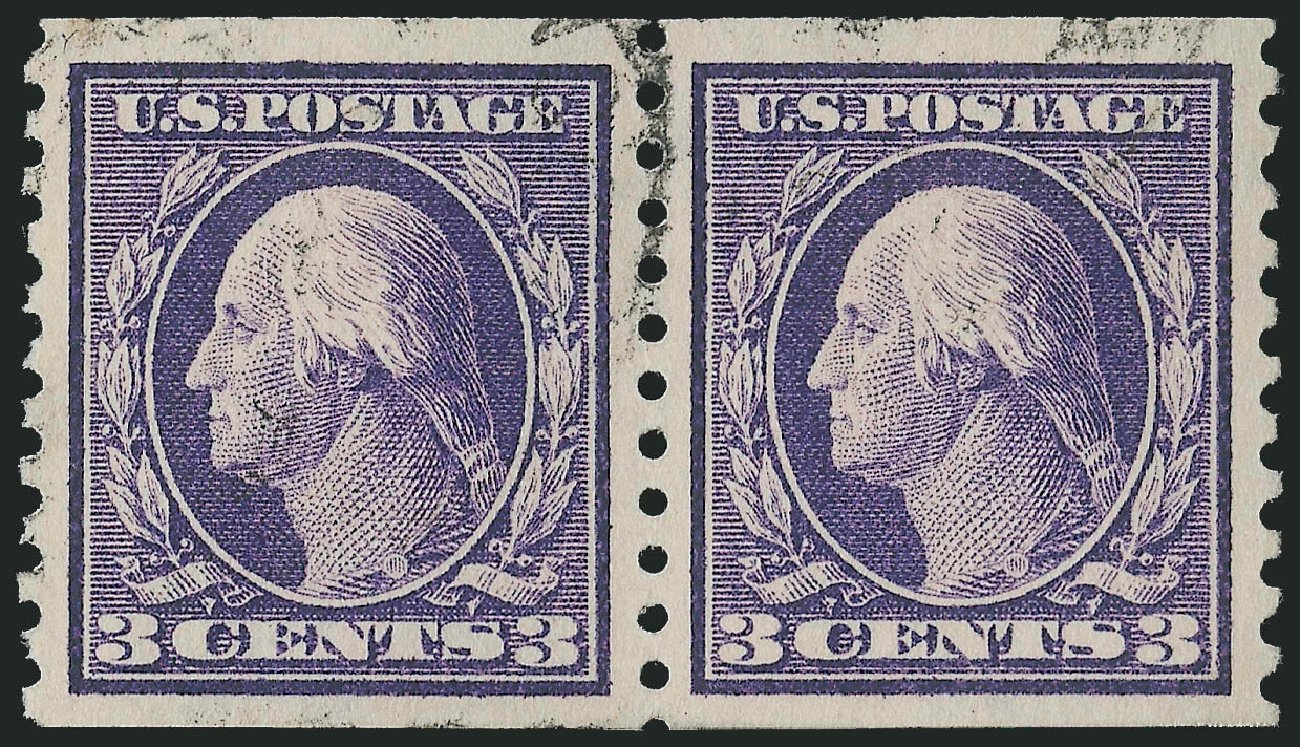 Price of US Stamp Scott # 445: 3c 1914 Washington Coil Perf 10 Vertically. Robert Siegel Auction Galleries, Jun 2011, Sale 1011, Lot 742