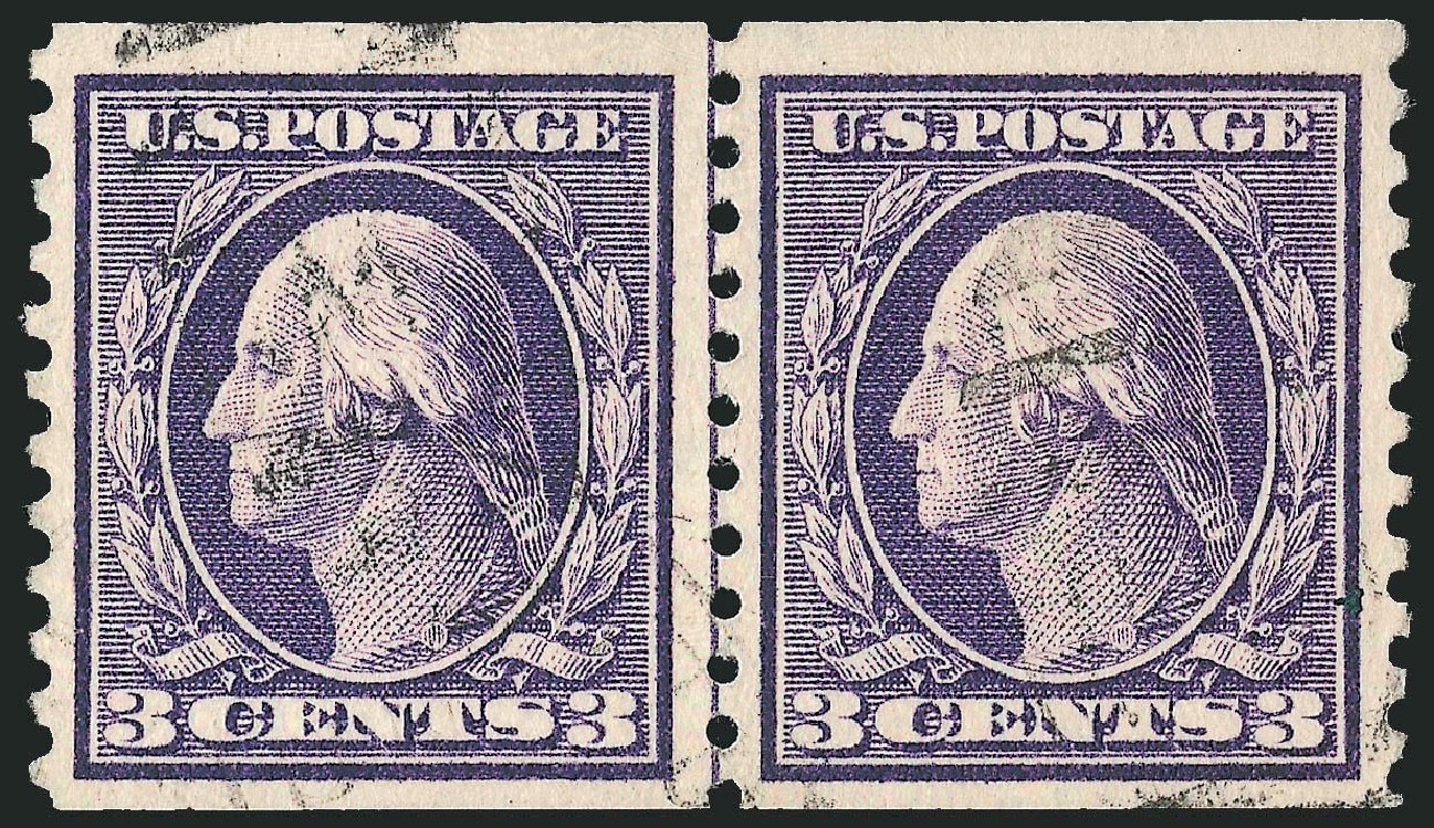 Costs of US Stamps Scott Catalogue #445: 3c 1914 Washington Coil Perf 10 Vertically. Robert Siegel Auction Galleries, Sep 2012, Sale 1028, Lot 392