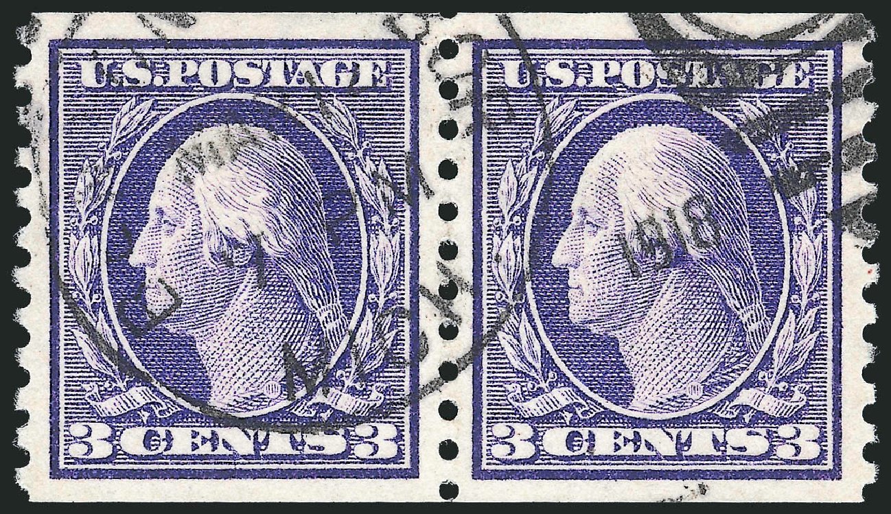 Costs of US Stamps Scott #445 - 1914 3c Washington Coil Perf 10 Vertically. Robert Siegel Auction Galleries, Oct 2012, Sale 1032, Lot 3543