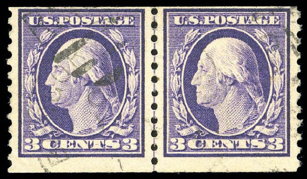 Cost of US Stamps Scott Catalog # 445 - 1914 3c Washington Coil Perf 10 Vertically. Matthew Bennett International, Sep 2010, Sale 333, Lot 3756