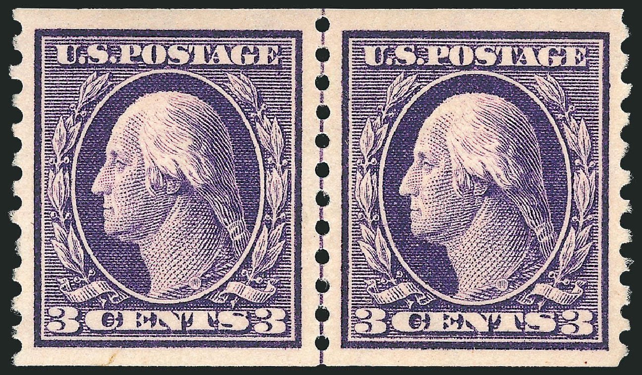 US Stamp Price Scott #445: 3c 1914 Washington Coil Perf 10 Vertically. Robert Siegel Auction Galleries, Mar 2012, Sale 1019, Lot 816