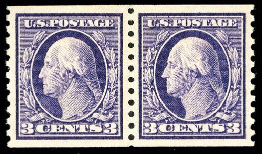 US Stamp Values Scott Catalog #445: 3c 1914 Washington Coil Perf 10 Vertically. Spink Shreves Galleries, May 2014, Sale 148, Lot 306