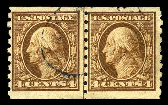 US Stamp Price Scott Cat. 446: 4c 1915 Washington Coil Perf 10 Vertically. Matthew Bennett International, Mar 2012, Sale 344, Lot 4597