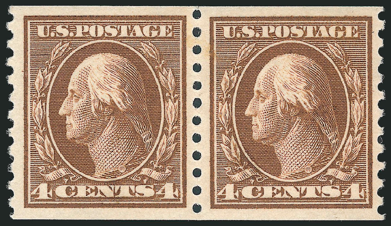 Price of US Stamp Scott # 446: 1915 4c Washington Coil Perf 10 Vertically. Robert Siegel Auction Galleries, Oct 2011, Sale 1014, Lot 1927