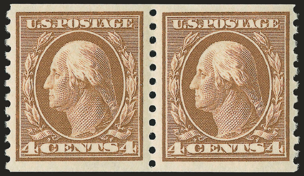 Cost of US Stamp Scott Catalog 446 - 4c 1915 Washington Coil Perf 10 Vertically. Robert Siegel Auction Galleries, Sep 2009, Sale 976, Lot 2027