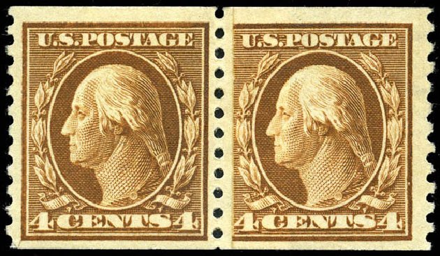 Prices of US Stamps Scott Catalogue # 446: 4c 1915 Washington Coil Perf 10 Vertically. Matthew Bennett International, Jun 2008, Sale 328, Lot 969