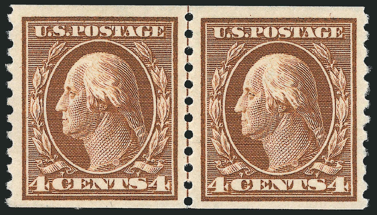 Costs of US Stamp Scott Cat. 446 - 1915 4c Washington Coil Perf 10 Vertically. Robert Siegel Auction Galleries, Oct 2010, Sale 997, Lot 6004