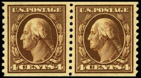 Costs of US Stamp Scott Catalog #446 - 4c 1915 Washington Coil Perf 10 Vertically. Harmer-Schau Auction Galleries, Feb 2012, Sale 92, Lot 1155