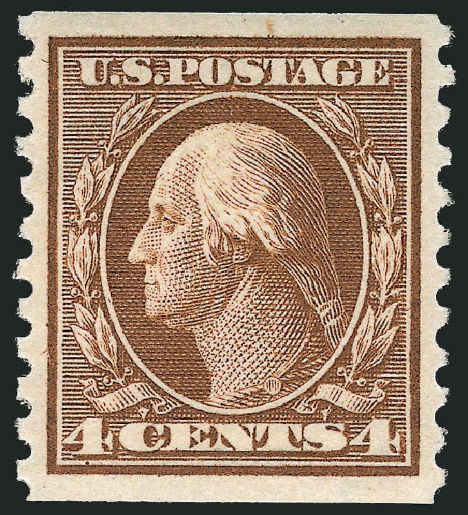 Cost of US Stamps Scott # 446 - 4c 1915 Washington Coil Perf 10 Vertically. Robert Siegel Auction Galleries, Dec 2008, Sale 967, Lot 4785