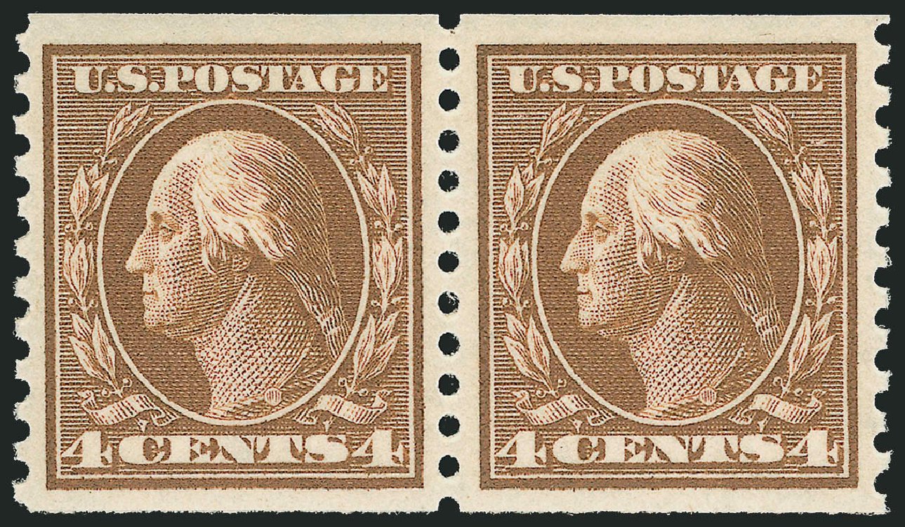 Costs of US Stamp Scott Cat. # 446 - 4c 1915 Washington Coil Perf 10 Vertically. Robert Siegel Auction Galleries, Mar 2012, Sale 1019, Lot 822
