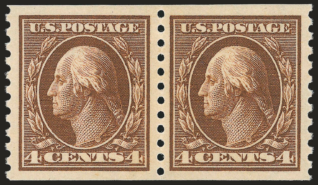 Costs of US Stamp Scott Catalogue #446 - 4c 1915 Washington Coil Perf 10 Vertically. Robert Siegel Auction Galleries, Sep 2009, Sale 976, Lot 2026
