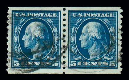 Cost of US Stamp Scott Catalog #447 - 5c 1914 Washington Coil Perf 10 Vertically. Matthew Bennett International, Jun 2007, Sale 319, Lot 1451