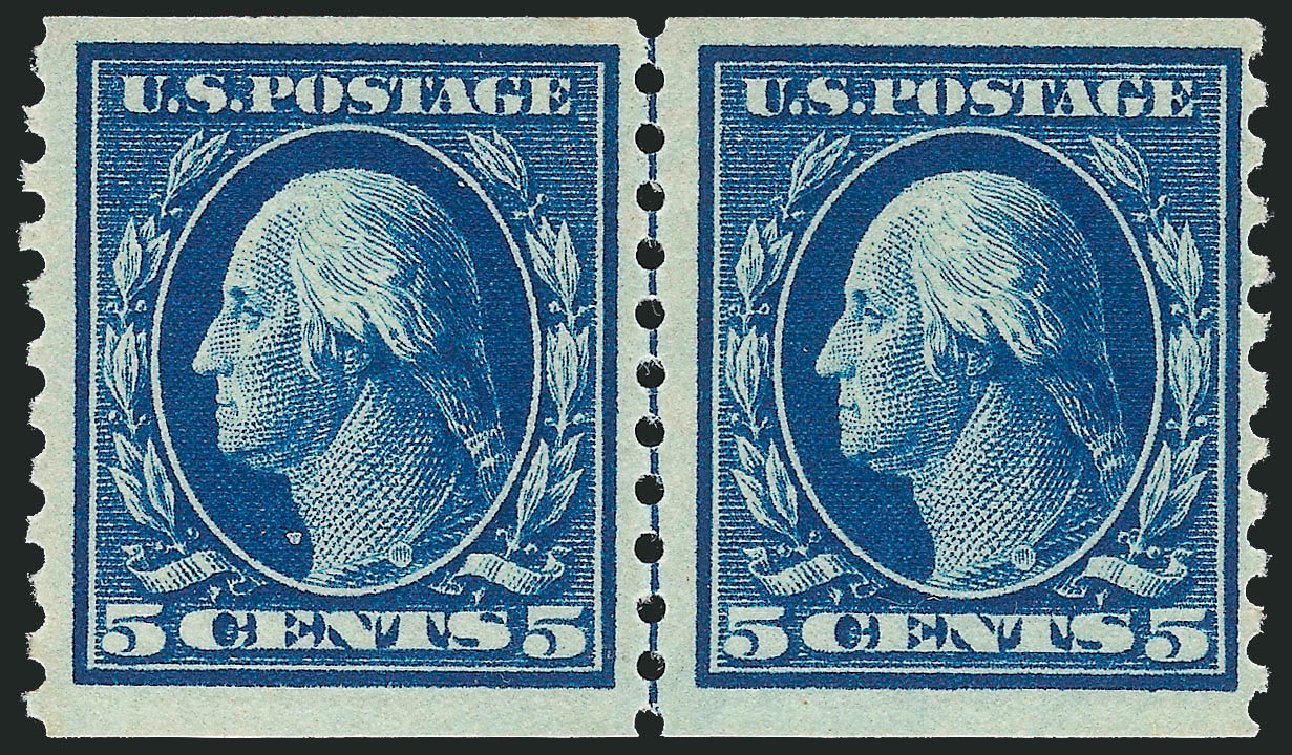 Price of US Stamp Scott Catalog # 447: 5c 1914 Washington Coil Perf 10 Vertically. Robert Siegel Auction Galleries, Jul 2013, Sale 1050, Lot 564