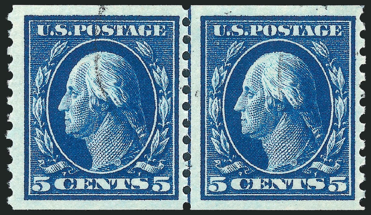 US Stamp Prices Scott 447 - 5c 1914 Washington Coil Perf 10 Vertically. Robert Siegel Auction Galleries, Mar 2013, Sale 1040, Lot 1822