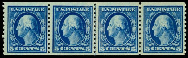 Price of US Stamp Scott Catalog # 447: 1914 5c Washington Coil Perf 10 Vertically. Daniel Kelleher Auctions, May 2014, Sale 652, Lot 656