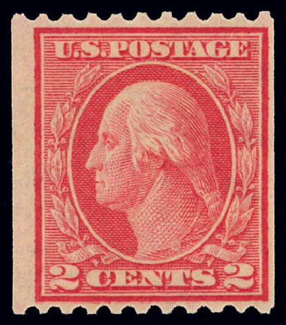 US Stamps Price Scott Catalog # 449: 1915 2c Washington Coil Perf 10 Horizontally. Daniel Kelleher Auctions, Feb 2013, Sale 634, Lot 277