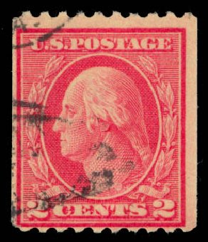 US Stamps Value Scott #449 - 2c 1915 Washington Coil Perf 10 Horizontally. Daniel Kelleher Auctions, Sep 2013, Sale 639, Lot 1167