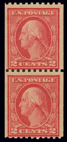 Value of US Stamp Scott Cat. # 449: 2c 1915 Washington Coil Perf 10 Horizontally. Daniel Kelleher Auctions, Feb 2013, Sale 634, Lot 278